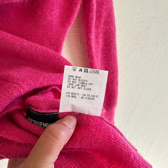 JACQUEMUS La Montagne 'La Maille Ascua' Pink Sweater Sz Small - Picture 9 of 11
